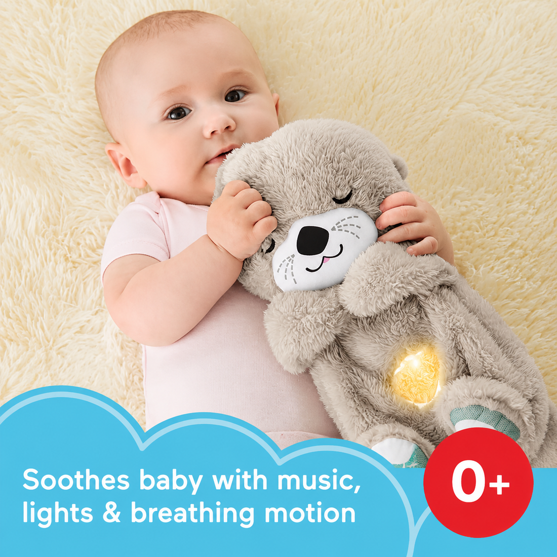 Newborn Soothing Plush Toy with White Noise and Breathing Effect