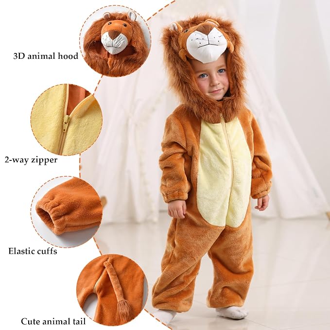 Front view of a cosy full-length infant outfit with cream tummy panel