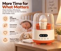 Newborn bottle sterilizer machine with compact countertop design