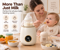 Newborn feeding bottle warmer with compact countertop design and digital display