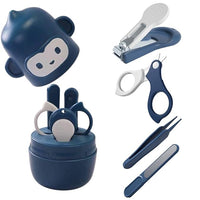 Newborn nail care grooming kit with multiple baby manicure tools and animal case