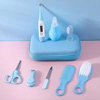 Newborn care accessories with bulb-style nasal aspirator and grooming tools