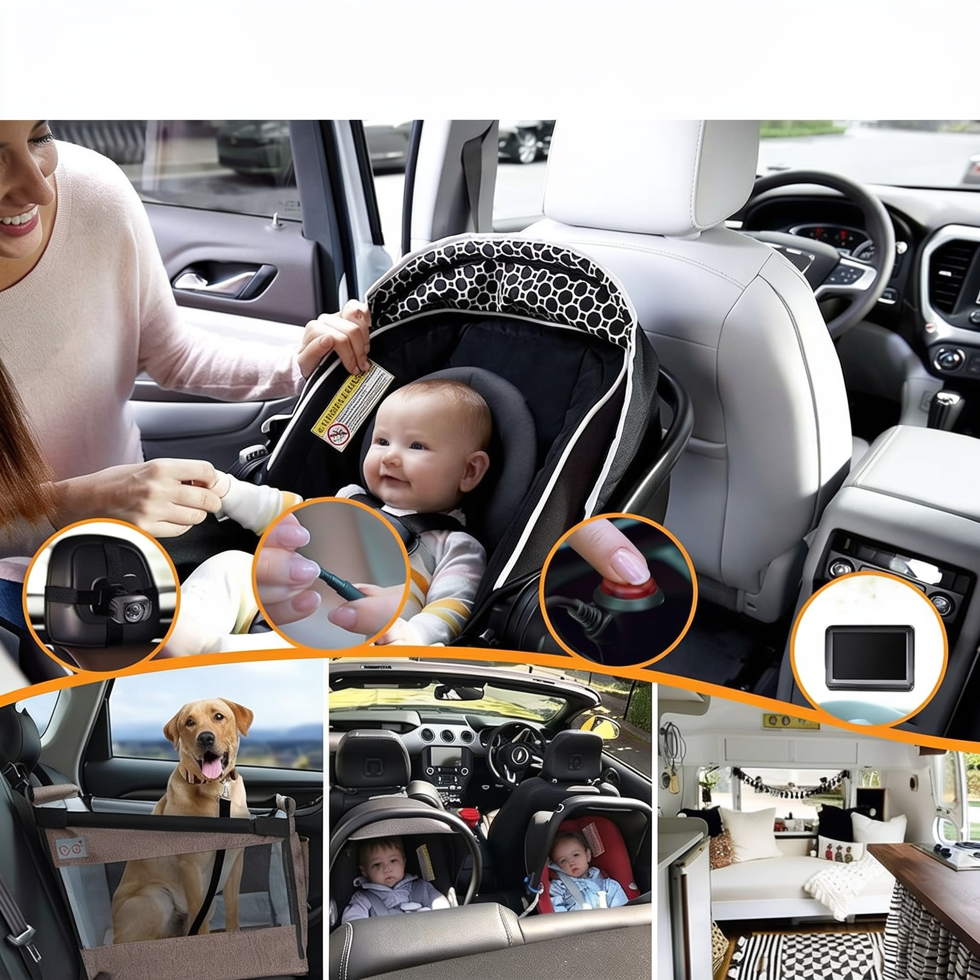 Night vision car seat camera for monitoring babies in low light conditions