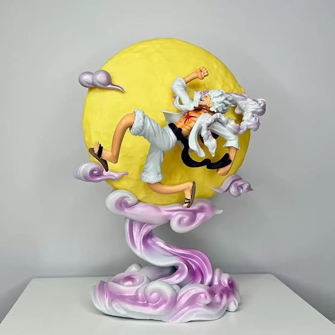 Close-up of One Piece Nika Form figure with light-up feature illuminated.