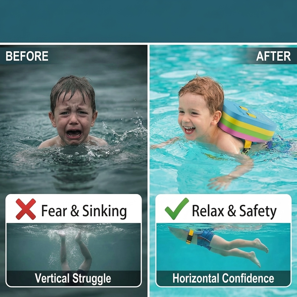 Swim float belt with no-slip design and comfortable fit for children