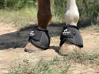 No-Turn Horse Bell Boots, Equine Ballistic Nylon Hoof Overreach Boot, Pair