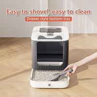 enclosed litter box with noise and odor control features