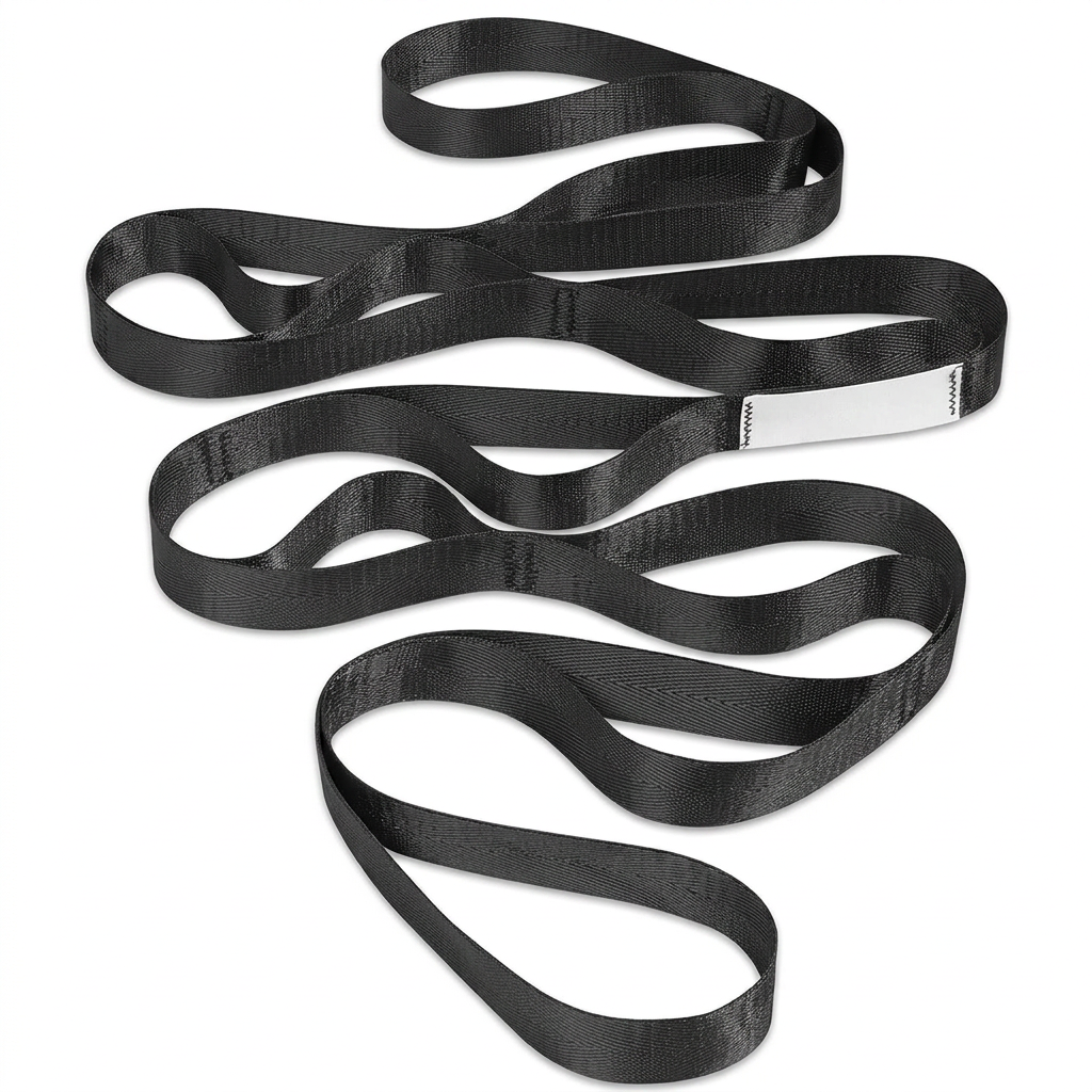 Non-elastic stretch strap with loop design for fitness routines