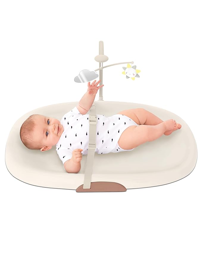 Underside of a baby changing pad showing the non-skid material for stability