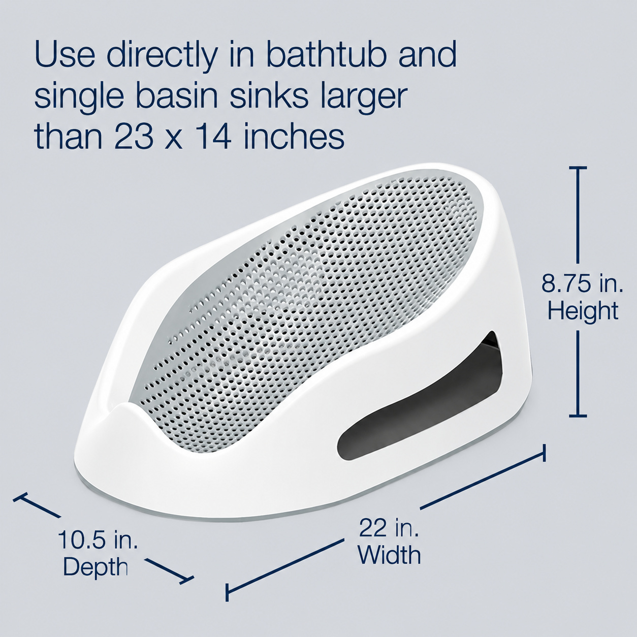 Non-slip base of Baby Bath Support to ensure safe positioning during bath time