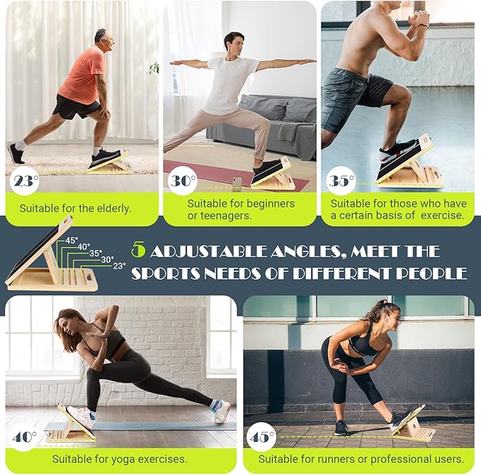 Non slip calf stretcher board for safe exercise