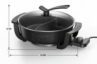 electric hot pot with divider for shabu shabu