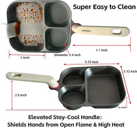 Nonstick breakfast pan for eggs pancakes and everyday food preparation