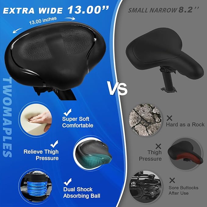 Noseless Bike Seat Cushion Installed on Exercise Bike for Maximum Comfort