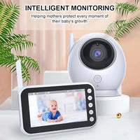 Front view of a compact white nursery camera with a circular black lens