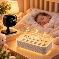 Black baby monitor camera positioned to monitor a nursery area