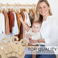 nursery closet wooden divider hangers for baby clothes organization