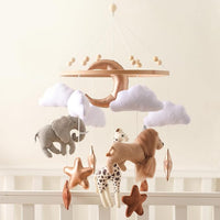 Nursery cot mobile with lightweight hanging figures