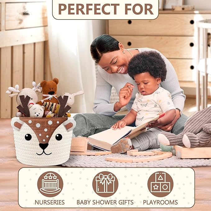 Soft and portable nursery storage basket for boys and girls