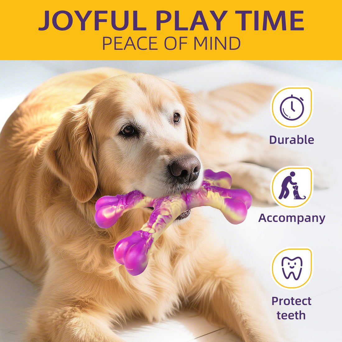 Nylon dog chew toys for supervised chewing and interactive play