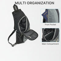 Nylon sling bag with multiple compartments for essentials