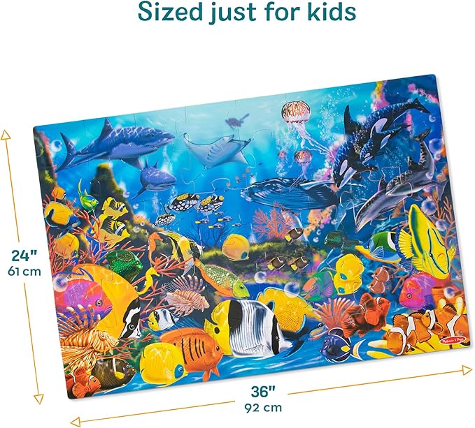 Ocean Animal Puzzle – 48 Piece Jumbo Jigsaw for Kids Ages 3+ with Ocean Floor Theme
