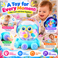 Octopus toy for babies featuring a rotating musical carousel and interactive drum design.