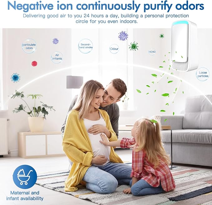 Air ionizer removing odor and pet smell in home
