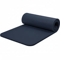 One-inch-thick yoga mat with nylon carrying strap