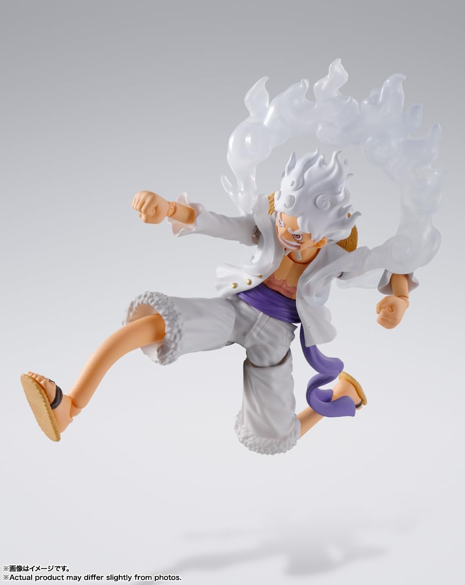 Close-up of Monkey D. Luffy GEAR5 figure showcasing premium detailing and articulation