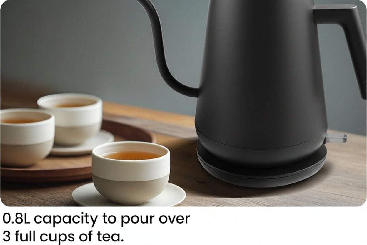 One-touch control button on a compact electric kettle