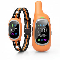 Orange Dog Training Collar With Adjustable Strap And Remote Control Design