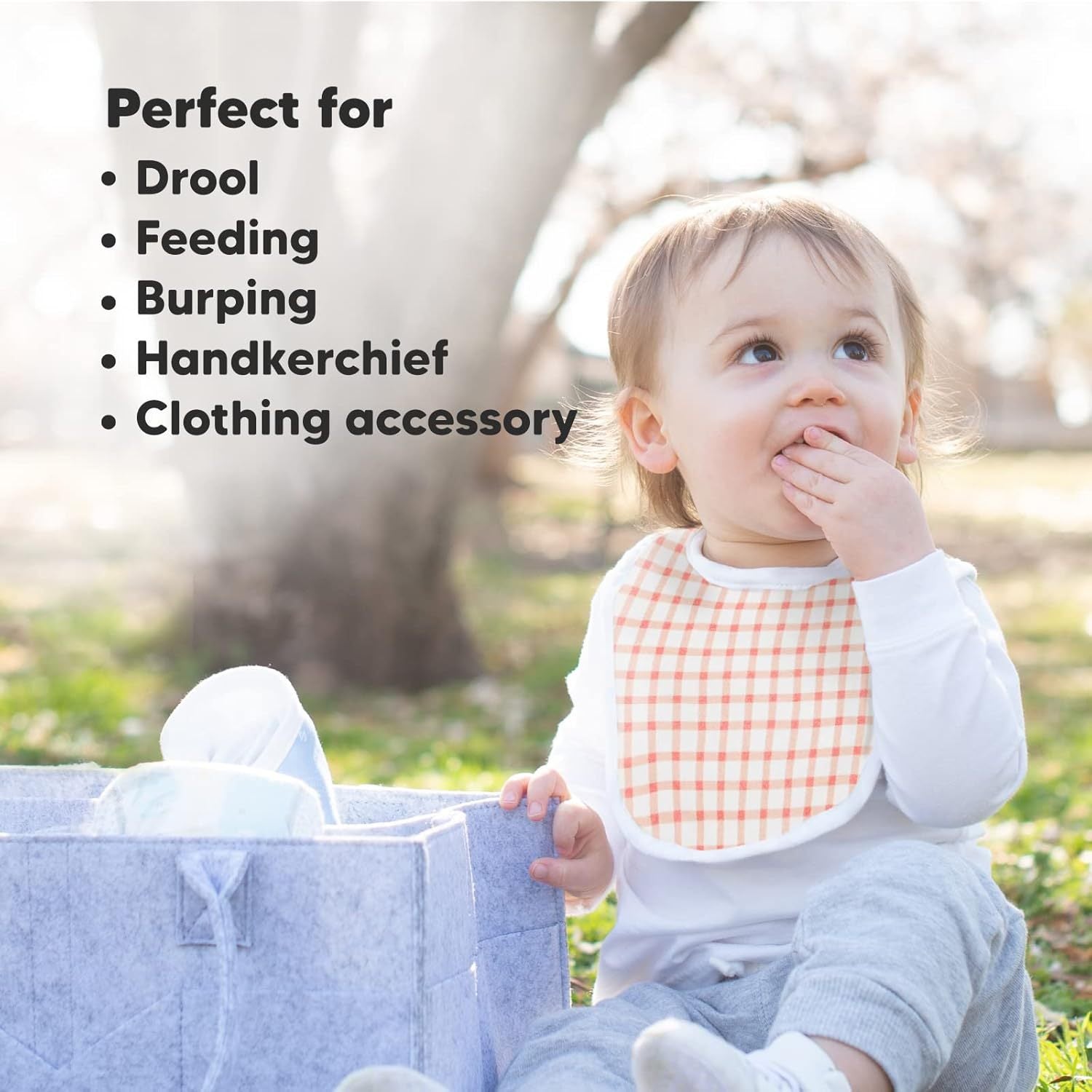 Organic Cotton Baby Bibs, 8-Pack, Perfect for Feeding, Teething, and Drooling