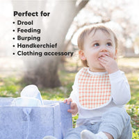 Organic Cotton Baby Bibs, 8-Pack, Perfect for Feeding, Teething, and Drooling