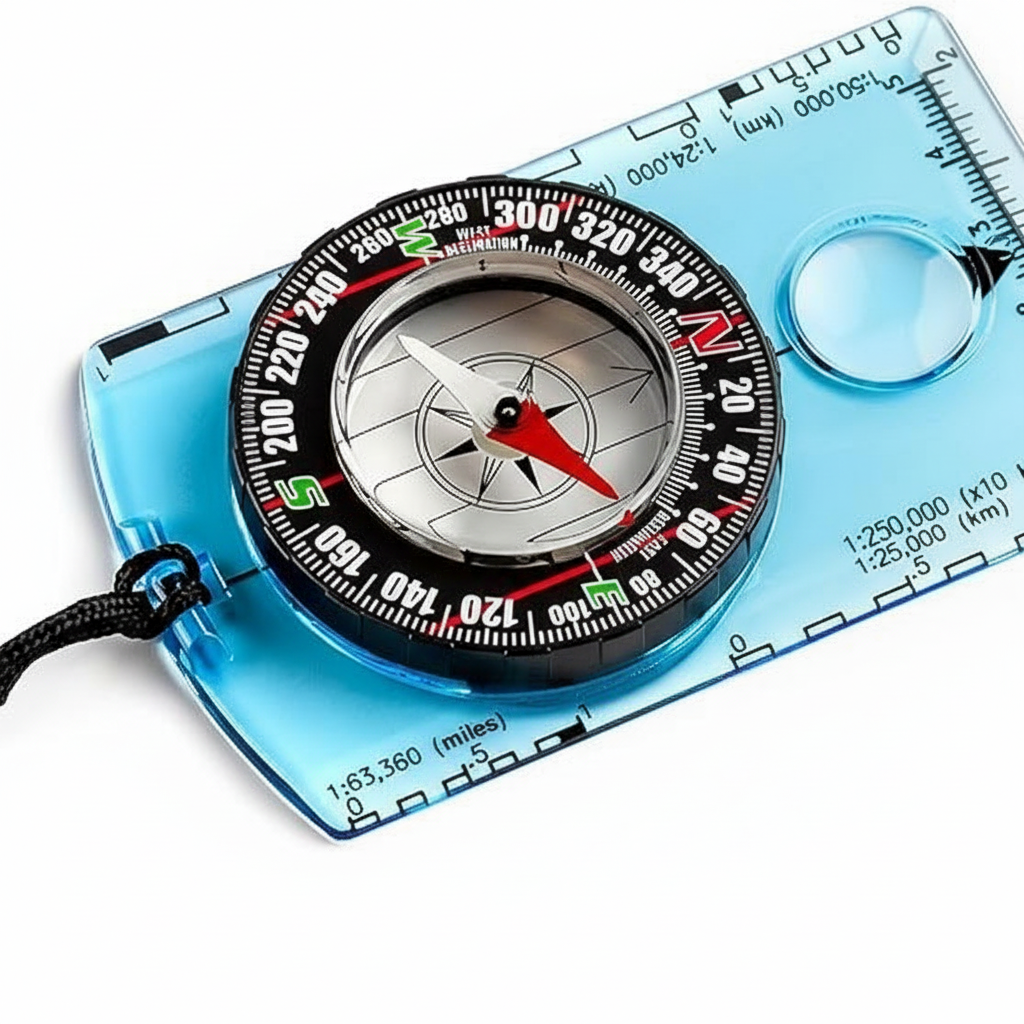 Advanced orienteering compass for hiking and outdoor navigation