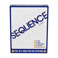 original SEQUENCE game with folding board, cards, and chips