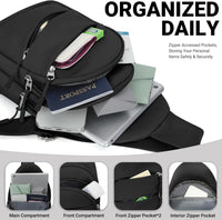 Outdoor anti theft chest bag with zipper pockets