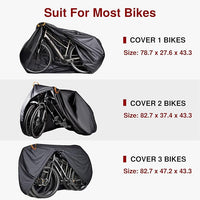 Outdoor bicycle cover protecting bike from rain sun and dust