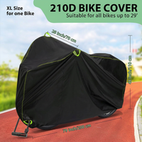 Outdoor bicycle cover protecting bike from rain sun and dust