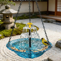Outdoor Bird Bath with Solar Powered Water Fountain