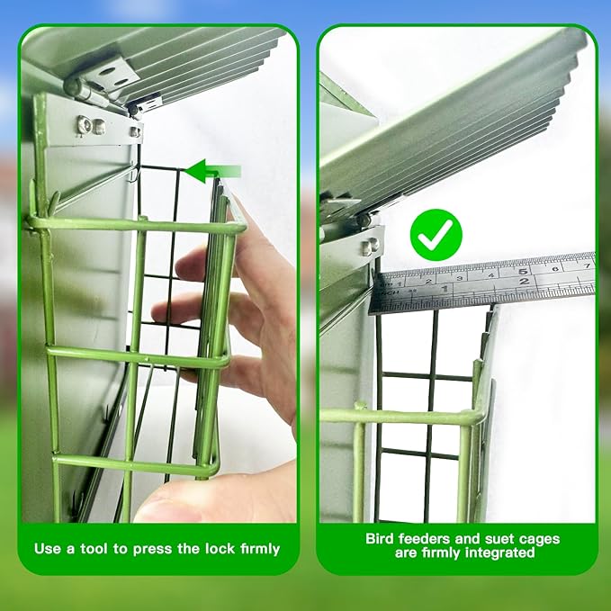 Outdoor metal bird feeder for small birds, suitable for garden, patio, yard, and balcony use.