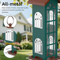 Outdoor hanging metal bird feeder for small birds
