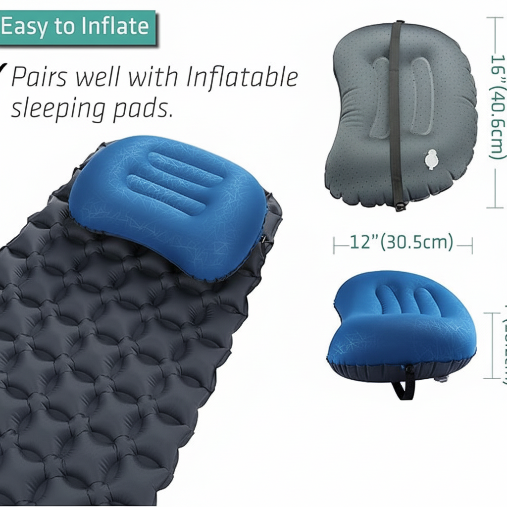 Outdoor camping pillow for neck support and comfort during sleep