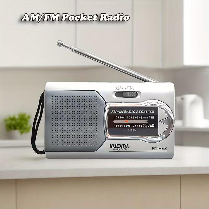 Outdoor emergency pocket radio with high sensitivity signal reception for camping and hiking
