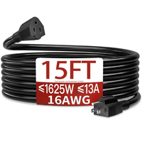 6/3 13A 125V 1625W outdoor extension cord with waterproof, weatherproof, and flame retardant features.
