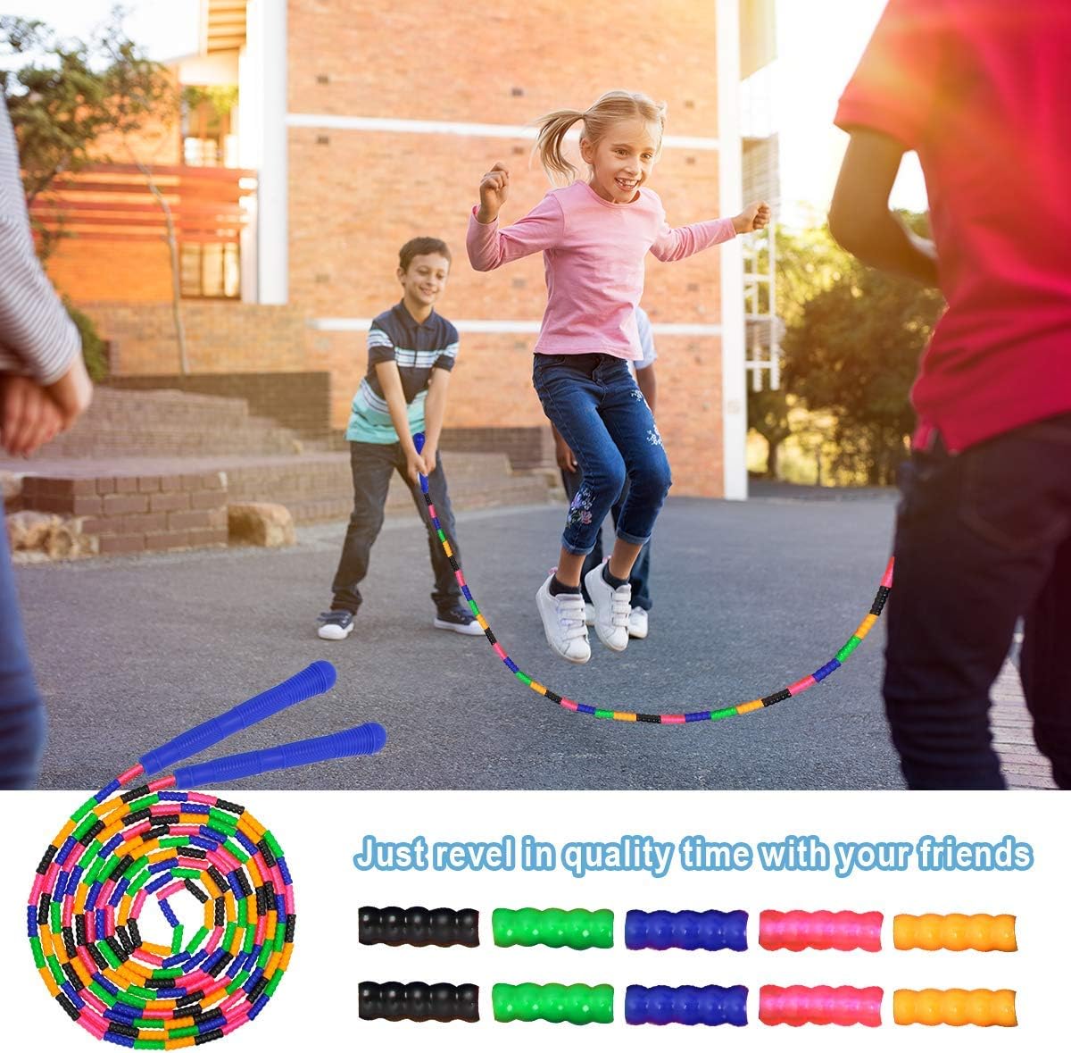 Outdoor fitness jump rope for group and individual exercise