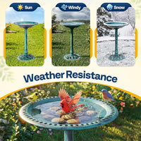 Garden polyresin bird bath for patio yard and lawn use birds