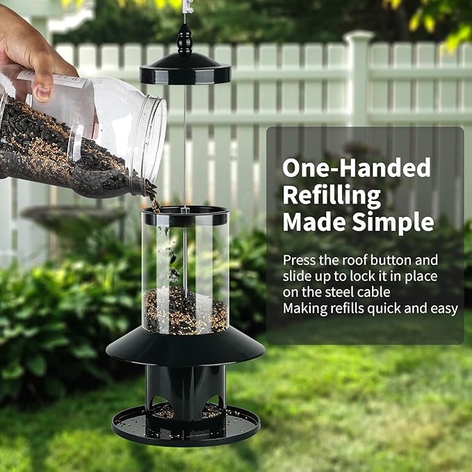 Outdoor hanging feeder for small birds and parrots