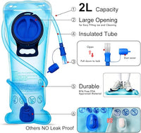 Outdoor hydration pack with storage pockets for snacks phone and travel essentials