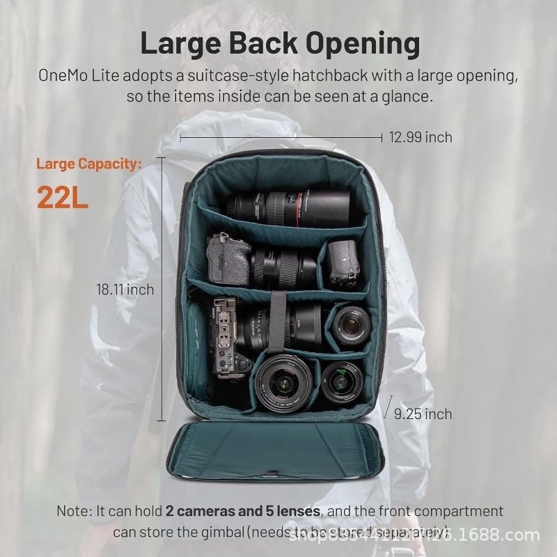Outdoor photography camera bag with comfortable shoulder straps